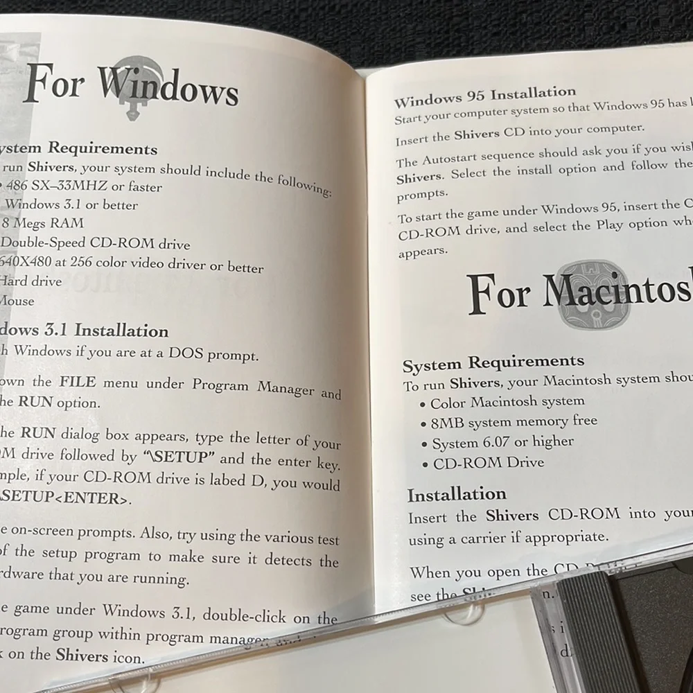 Vintage Game and Guide- Shivers: What Darkness Conceals Terror Reveals, 1995